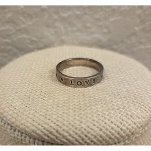 Vintage Sterling Silver Purity Ring "True Love Waits" Size 8